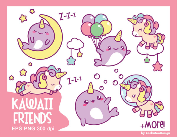 Kawaii Printable Clipart for Journal Stickers - Super Cute Kawaii!!